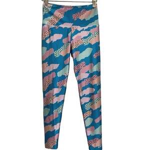 Goldsheep Clothing Women’s Small Leggings Paint Strokes Crop Athletic